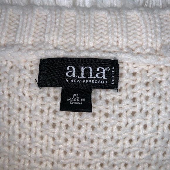 Cream sweater by a.n.a Petite size large - Picture 3 of 8